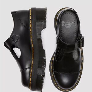 Dr. Martens Black Chunky Mary Jane Shoes with Thick Platform Sole
